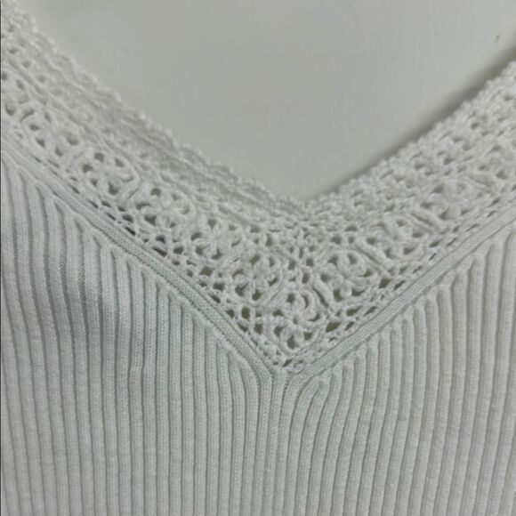 Lauren Ralph Lauren White Ribbed Knit Sweater Top - Send Me An Offer! - Picture 4 of 6